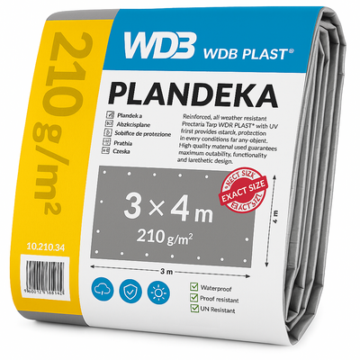 Plandeka 3x4m - 210g/m²