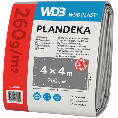 Plandeka 4x4m - 260g/m²