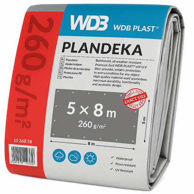 Plandeka  5x8m - 260g/m²